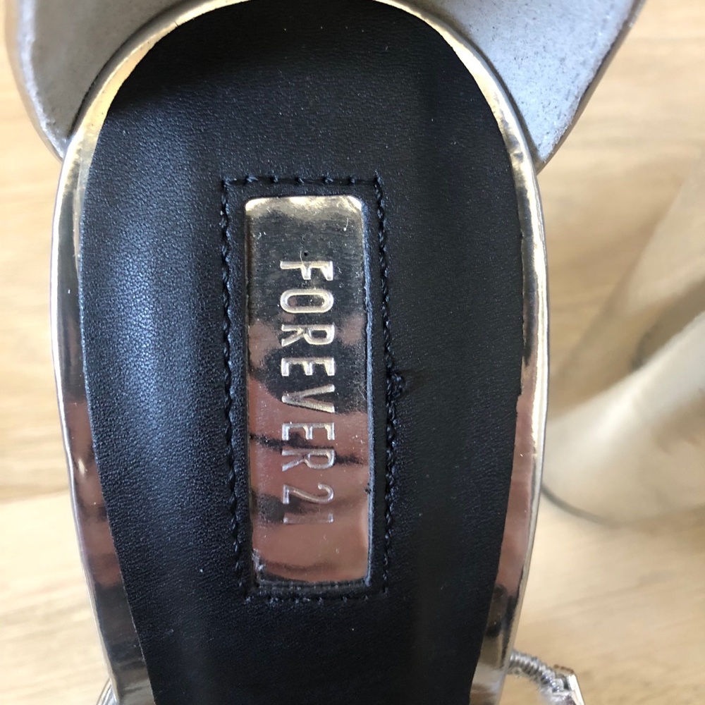 Forever 21 Silver Open Toed Heels